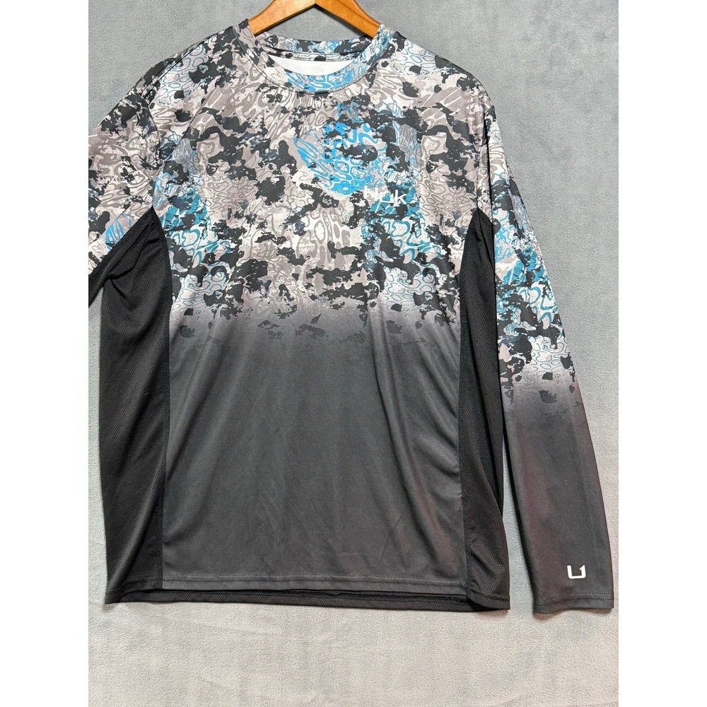Huk Fishing Long Sleeve Shirt Mens L Icon X Tide Change Geometric